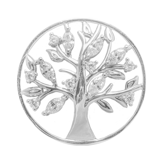 Tree of life with white zircon diamonds